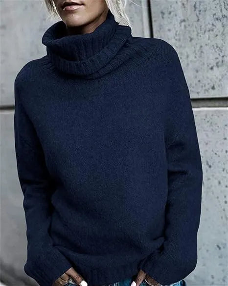 Women's Oversized Chunky Knit Turtleneck Pullover Sweater